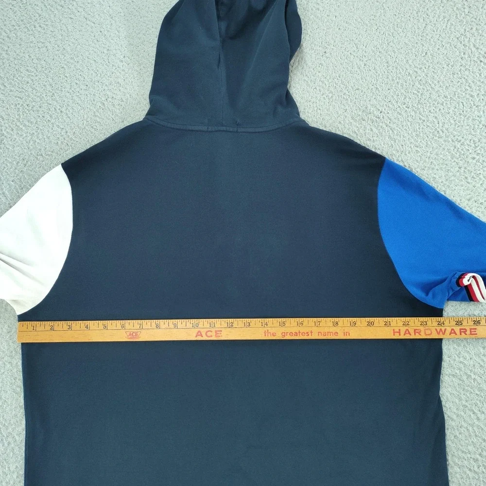 Polo Ralph Lauren Polo Shirt Mens Large Blue Hooded Colorblock Tricolor